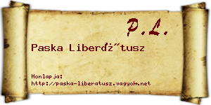 Paska Liberátusz névjegykártya